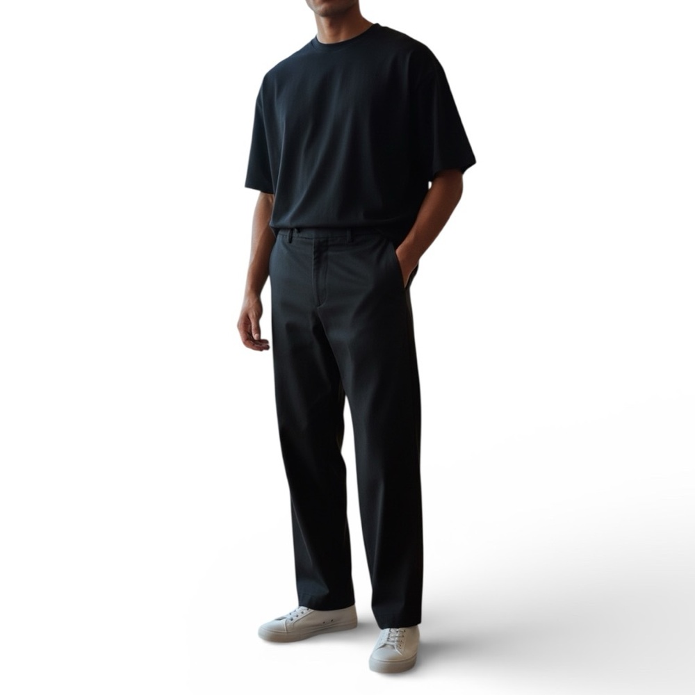 Crème de Silk Men’s Black Wide-Leg Dress Pants 72% Silk - Size L